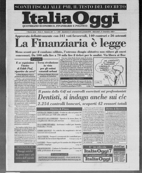 Italia oggi : quotidiano di economia finanza e politica